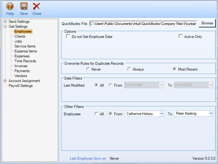 Data Integration Get Settings or Send Settings for each ArchiOffice module (or skip the synchronization for some modules) QuickBooks account assignment for ArchiOffice items (activities, expenses,