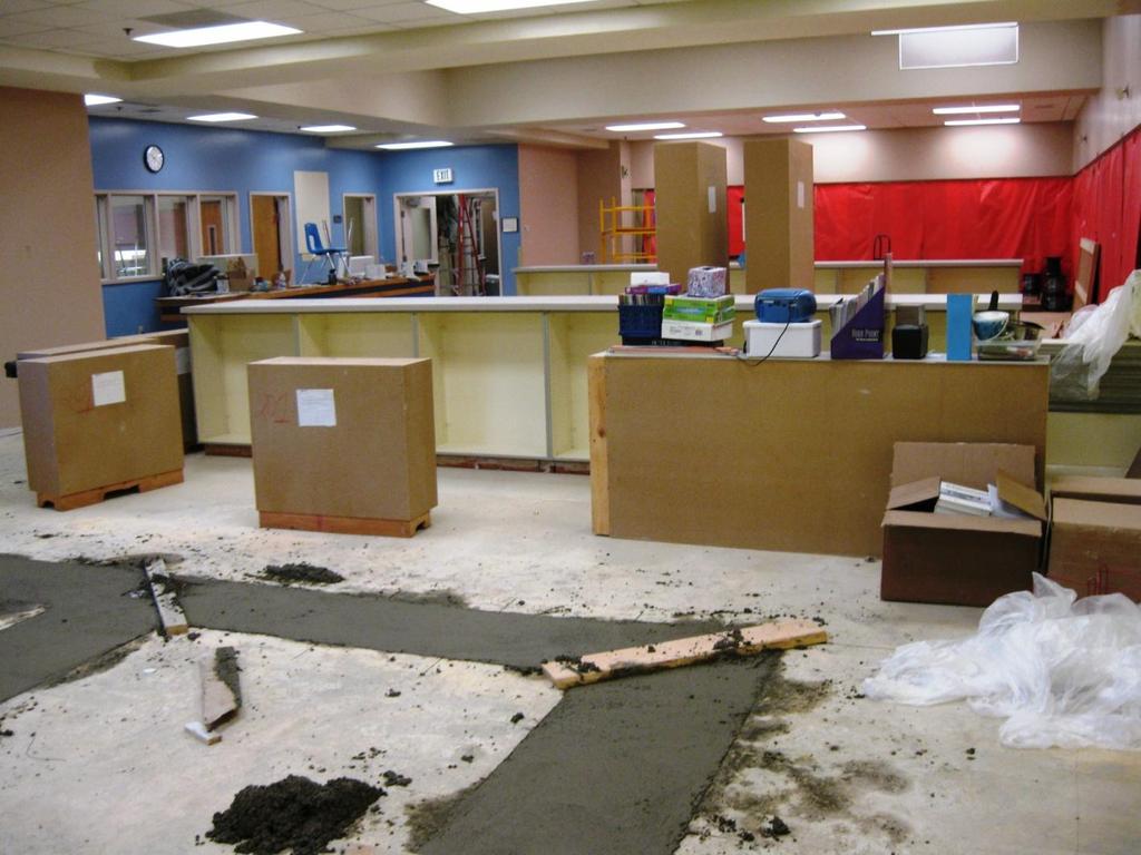 Hazelwood Elementary and Rainier Middle Schools Modernization Concrete floor patch where