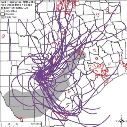 TxDOT and other sources Emission sources from the Eagle Ford not included in the original and not under consideration for updates pipelines, storage ponds, most non-routine emissions, railways,