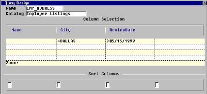 Limiting Records on a Query Understanding Joins 8 Query selections for employees that live in Dallas and have a review date before May 15, 1999. Understanding Joins A join is a link between two files.