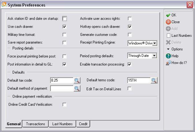 4 Setting Up Sage DacEasy Point of Sale User s Guide Customize the program to meet your needs from the System Preferences dialog box.