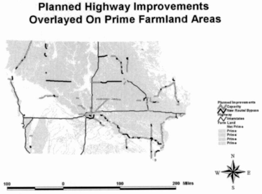 Programmed Improvement Overlayed On FutureCounty Growth 100 0 100 200 Ink w + E On the other hand, many of the Iowa DOT major future project will be located in countie that are likely to continue