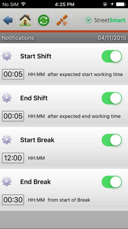 End Break Specify the time after which you should receive the End Break notification.