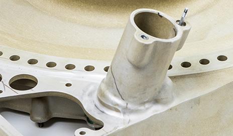 COLD SPRAY EXAMPLES CORROSION REPAIR TO PT-6 REDUCTION GEARBOX HOUSING Challenge: The reduction gearbox housing