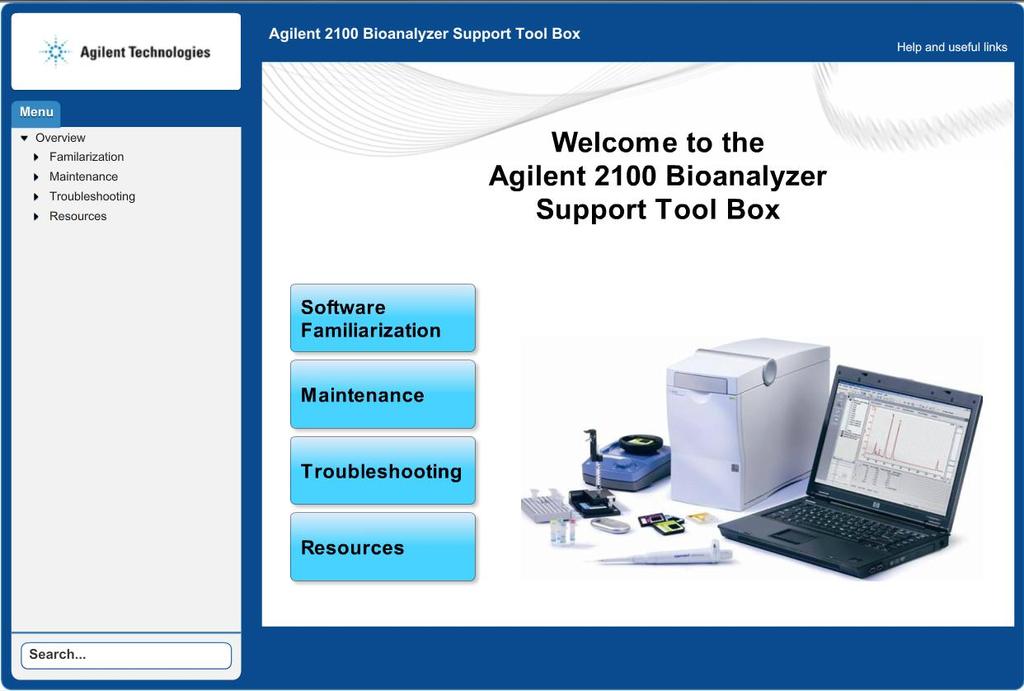 Agilent 2100 Bioanalyzer Support Tool Box www.