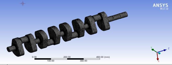 The mesh statistics are as shown in Fig. 12. The meshed model is as shown in Fig. 13 Solid length of spring Fig. 12 Mesh statistics for Crankshaft 8) Design of Cam Diameter of camshaft Fig.