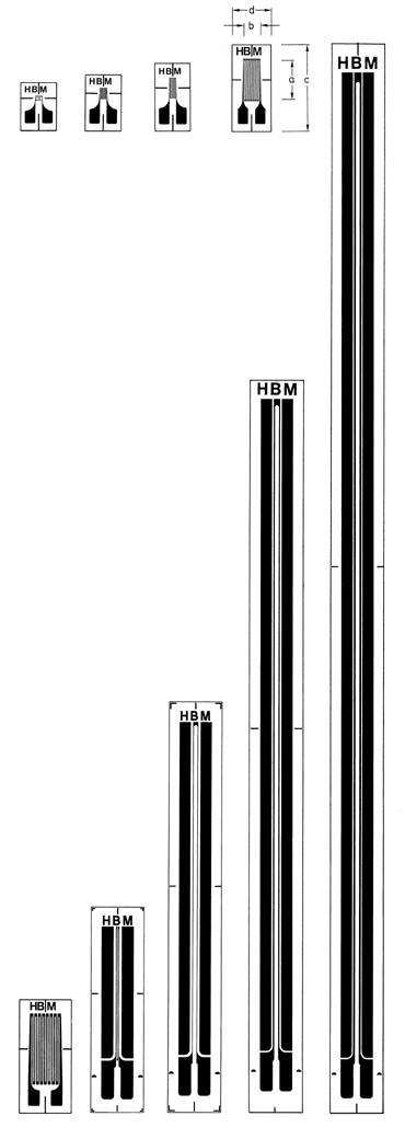 HBM strain gauges Series Y With one measuring / linear strain gauge LY41 Linear strain gauge with a = 10.