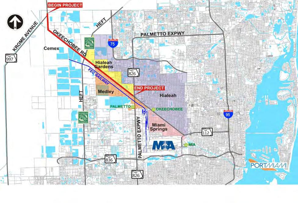 Okeechobee Road provides important connections to other principal arterials of the state transportation network including SR 997/Krome Avenue, I-75, SR 821/Homestead Extension of Florida's Turnpike