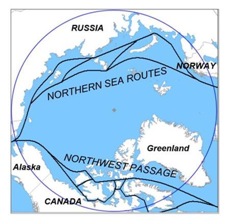 Navigable Waterways In the Arctic, diminishing ice has led to the seasonal opening of navigable waterways that are sufficiently deep and wide for vessels to pass. In the U.S.