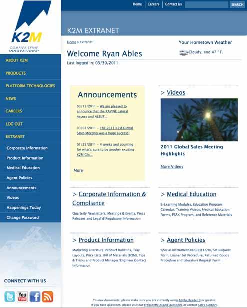 Marketing Collateral Fulfillment Center We are pleased to announce the launch of K2M s Marketing Collateral Fulfillment Center!
