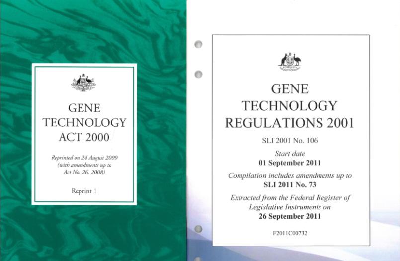 DEFINITIONS The Gene Technology Act 2000 gene technology means any technique for the modification of genes or other genetic