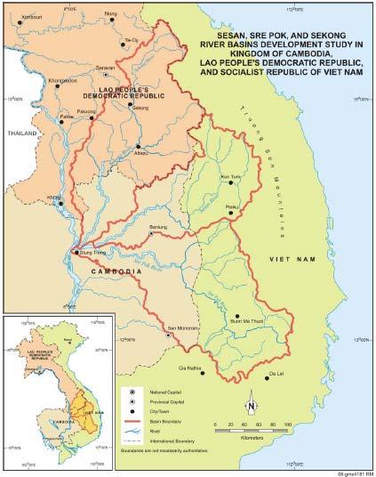 The 3S River Basin Total area is 78,650 km 2 Contributes 17% of the Mekong River s total flow Also coincides with the