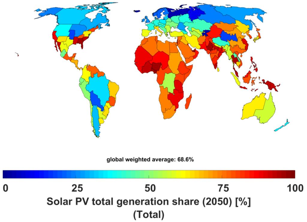 Regional Variation Solar PV and Wind Solar PV is the dominating source of electricity in the Sun Belt Wind energy is