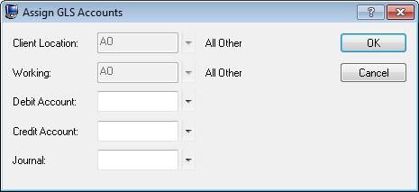 Figure 18, GLS Accounts Table window (Double Method) 5. Select the All Other line and click Edit to open the Assign GLS Accounts window (Figure 19).
