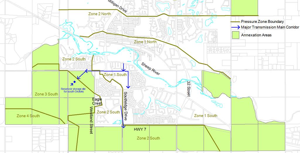 170 Figure 7: Water infrastructure to supply south Okotoks after