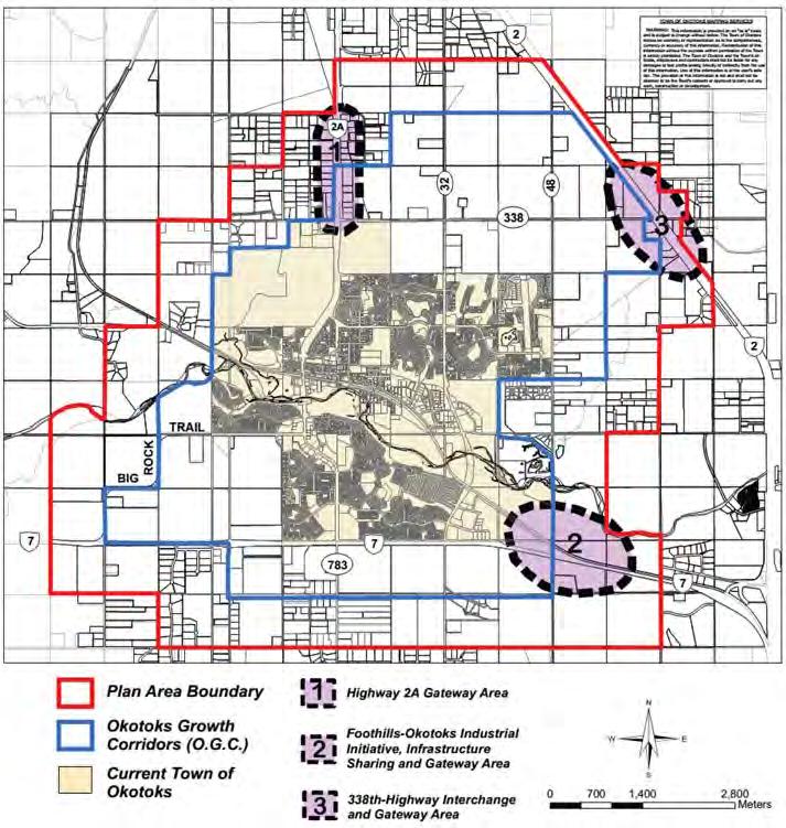 Figure 2.13. Town of Okotoks / MD of Foothills Intermunicipal Development Plan. and surrounding communities south of Calgary.