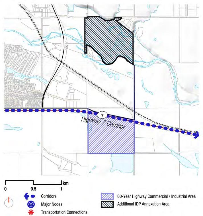 Figure 5.5. Growth Concept, Southeast Commercial/Industrial Development. Table 5.5. Proposed Annexation Areas, Southeast Commercial/Industrial Development. Quarter Section Type Dev.