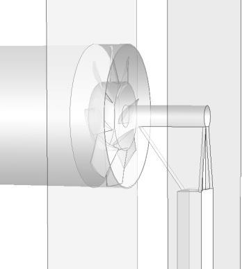 stiffened plate and fan outlet equals to 50mm, which remains consistent with the original design.