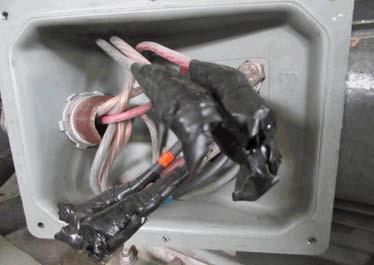 Service cables should be properly supported in cable trays for protection and safety reasons.