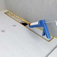 8 Remove protective seal Stick down drain with a suitable adhesive, e.g.