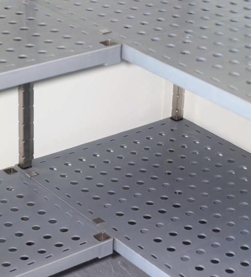 WEIGHT LOADING: M-Span shelves are rated to 200kgs evenly spaced per tier up to 1200mm long. Sizes 1350mm, 1500mm are rated to 150kg evenly spaced.