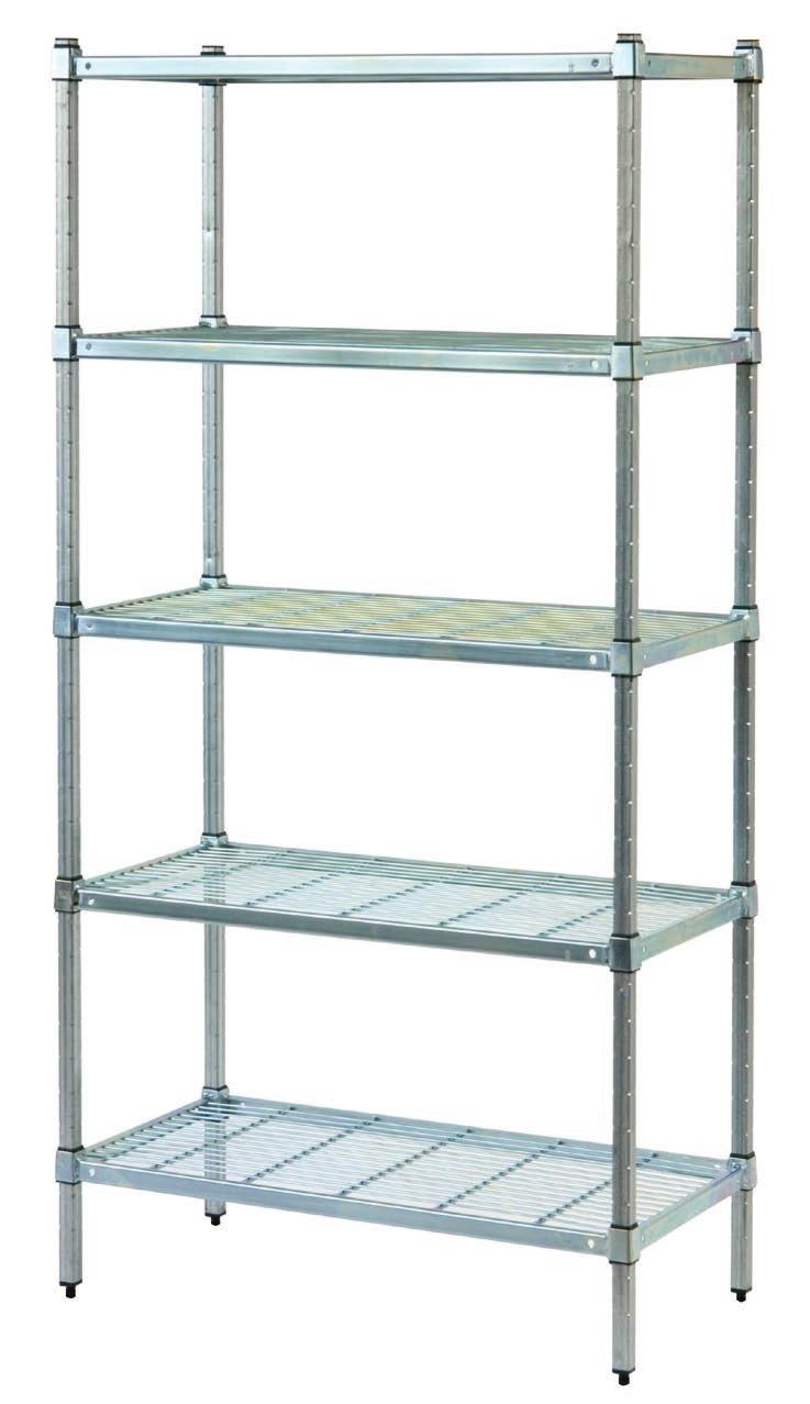 SHELVING Post Style with Wire Grid Shelves Mantova s Wire Grid Shelving has solid roll formed sides which are easier to clean then other brands of wire shelving.