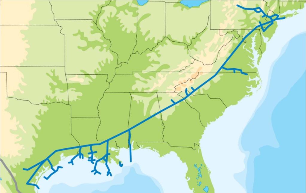 Transco System Overview System Summary 2,000 Mainline Miles from Texas to New York. Approximately 11,000 Miles of Pipeline. Extensive Offshore Gathering System in the GoM.