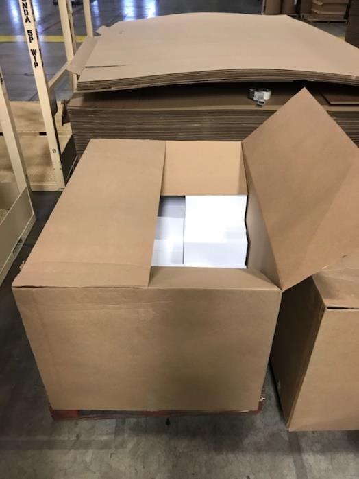 the cover in place Here is an example of a bulk sized Regular Slotted Container (RSC) box.
