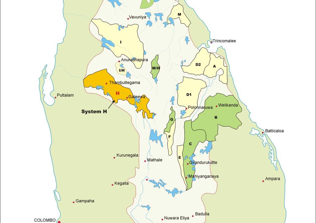 Mahaweli Water Distribution System Mahaweli River Power House Reservoir Nuwarawewa Kantale Nachchaduwa Huruluwewa Kaudulla Giritale Kalawewa Dambuluoya Minneriya