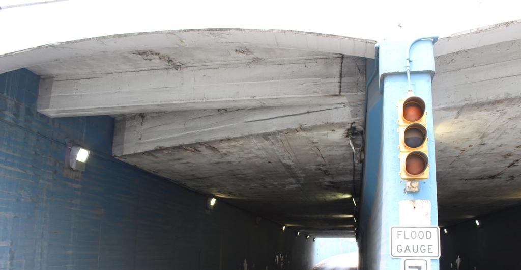 Figure 4 - View of existing underside of deck showing spalling