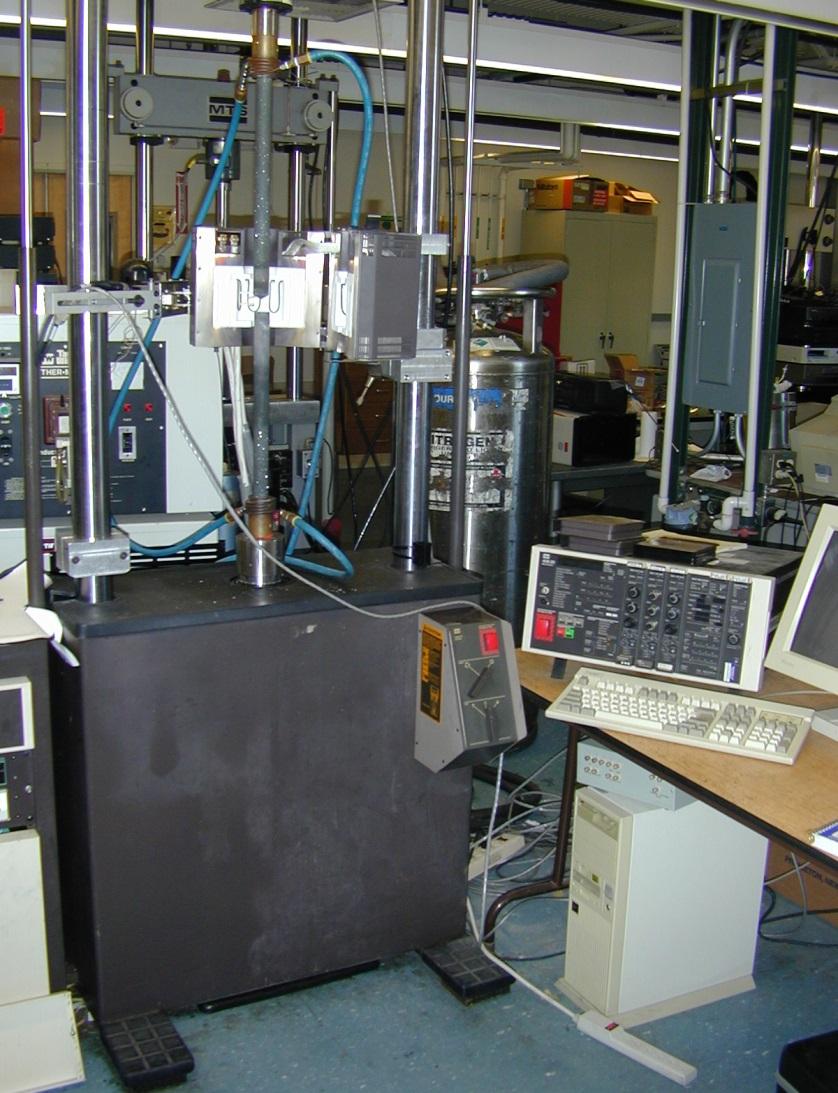 MTS 55-kip Universal Test Machine 50,000 lbs (220kN) Axial +/- 5.0 in (127 mm) Axial Displacement 8 Channel Computer Data Acq.