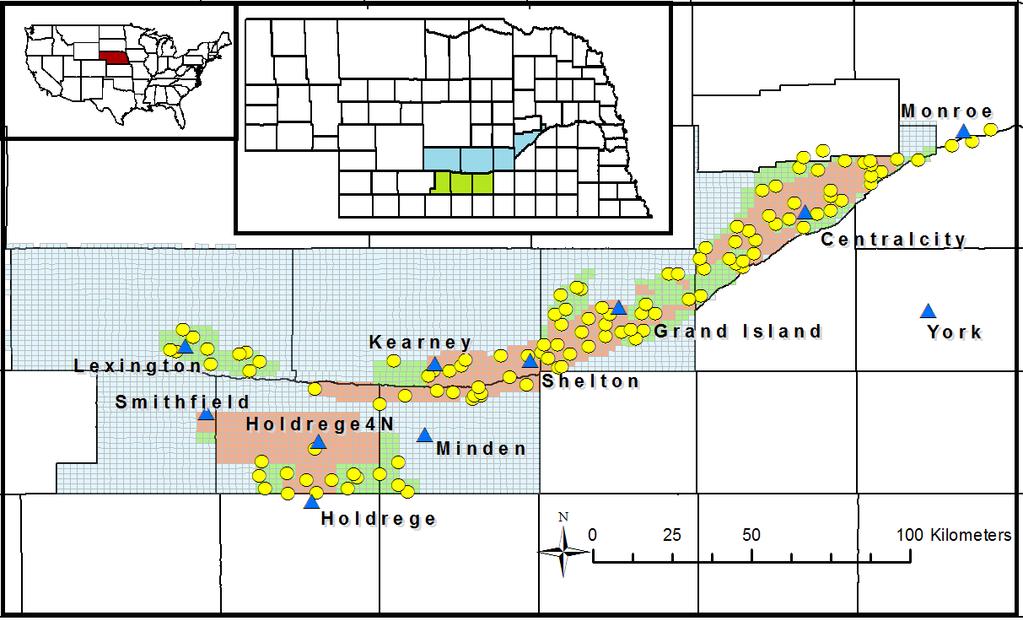 WATER PRODUCTIVITY EVALUATION IN NEBRASKA Water Productivity evaluation in irrigated corn production during nine consecutive years (2005-2013).