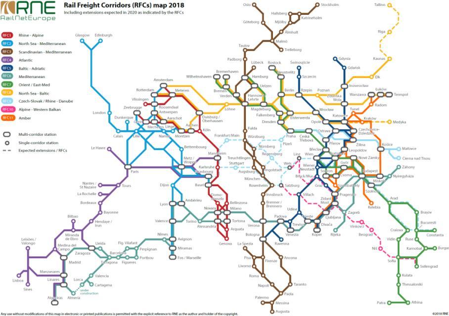 Corridor concepts along the Euro-Asian rail links EU Rail Freight Corridors OSJD Rail