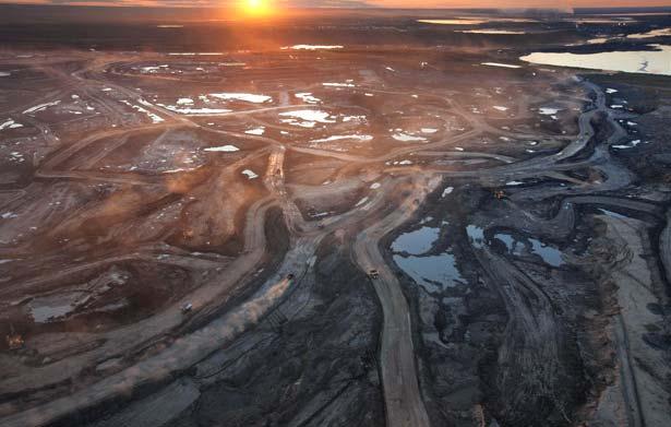 Oil recovery from tar sands in Alberta Requires