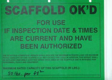 Scaffold Tagging System When such a system exists, Mechanical Systems, Inc.