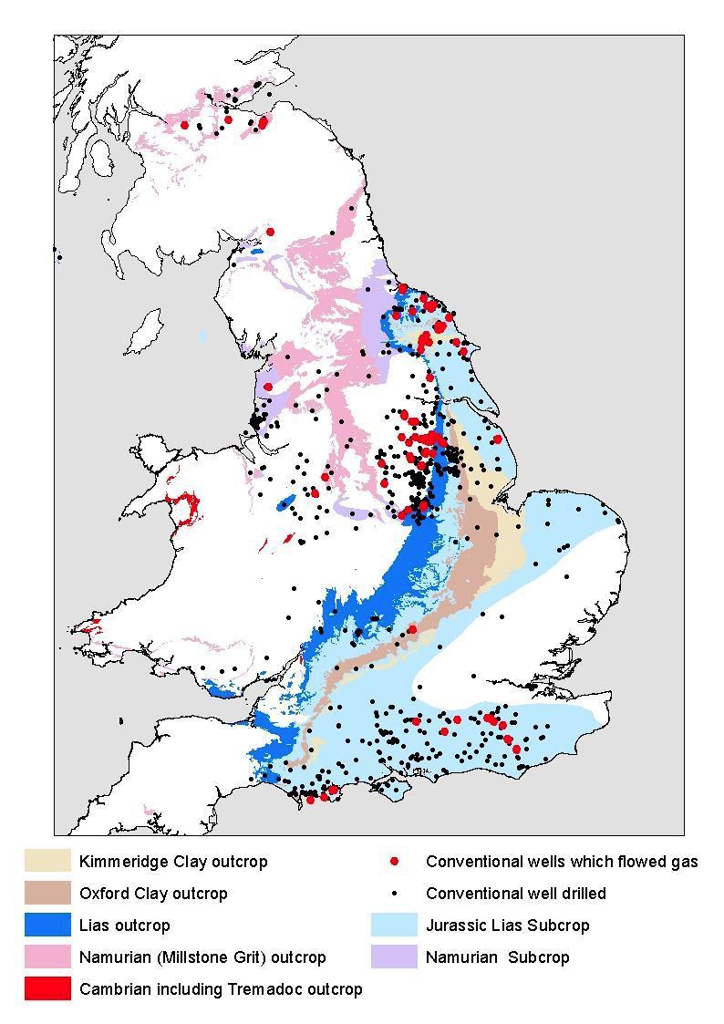 Main areas of prospective UK shale formations BGS & DECC: central estimate of 1,329 Tcf shale gas resource (gas-in-place) between Wrexham and Blackpool, and Nottingham and Scarborough What fraction
