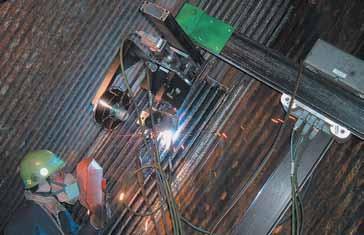 Standard equipment made from steel and subsenquently clad with corrosion resistant alloys (CRA) needs local protection with additional filler weld metal. WA cored wires are widely used here.