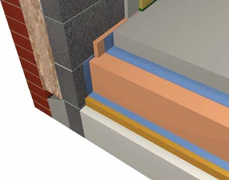 Ground Floors Ground floors Below slab Moisture resistant - long term exposure to water has negligible impact on thermal performance High compressive strength - protects damp proof membrane from