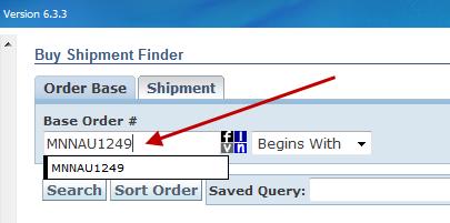 Type in the base order # and click search.