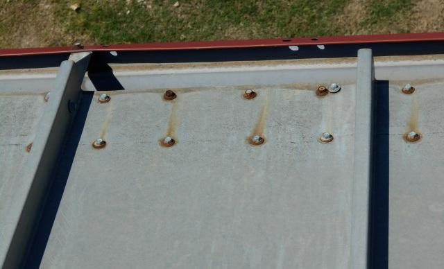 Roofing 12 13 Rust on fasteners at roof edge and valleys