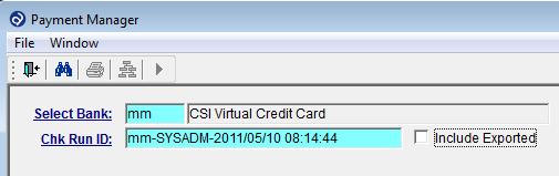 Select the Check Run ID The check run represents the Bank, USER ID, Date and Time of each check run done in Advantage.