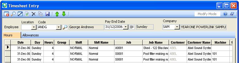 Allocate Costs to Jobs Allocate Time via Job Master File 1. Open the job via Masterfiles Job Costing Job Maintenance and select the Enter Time page. 2. Enter Date of the service.
