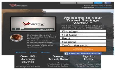 Give Surge365 s Complimentary VORTEX TM Website to Members, Supporters, Customers Customer creates a FREE Travel Savings Vortex