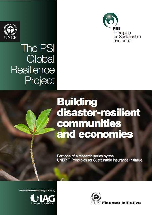 PSI Global Resilience Project: Building disaster-resilient communities and economies (2014) First-ever international study by the insurance industry on the climate resilience of cities & SMEs PSI