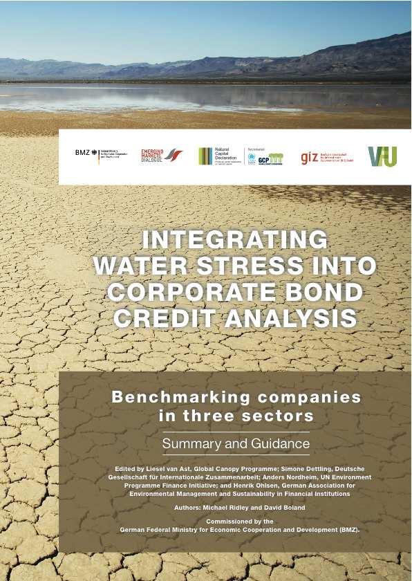 Corporate Bonds Water Credit Risk Tool (2015) Enabling financial institutions to integrate water stress into company analysis of mining, power & beverage sectors.