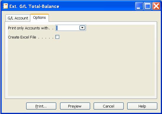 Balance column will be considered in the printout. If you select the Balance < 0 option, all accounts which have a value below zero in the Cumul. Balance column will be considered in the printout.