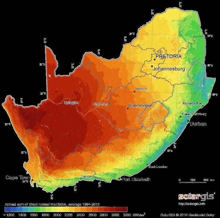 New Solar Resource Maps in Support of CSPs By: Stellenbosch University, in cooperation with GeoSUN