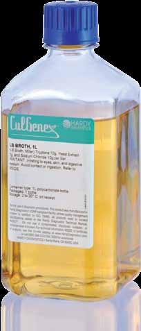 Bacterial Culture Media Broth Bottles and Flasks CulGenex prepared broths are manufactured in an FDA registered, ISO 13485 certified facility and quality control tested to the highest standard.