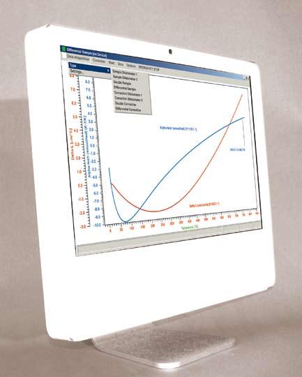The 32 bit software incorporates all essential features for measurement preparation, execution, and evaluation of a Dilatometer run.