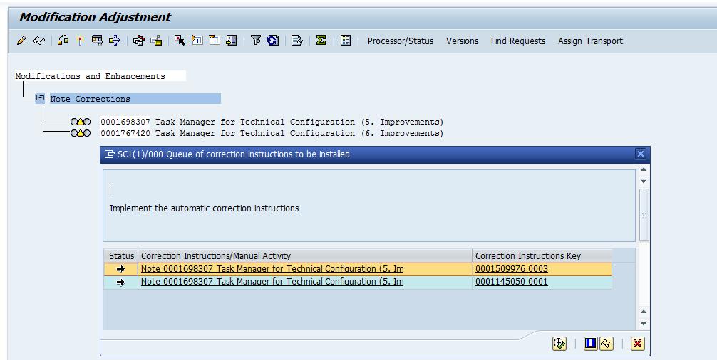 Activate with errors (Because a dependent SAP Note still needs to be